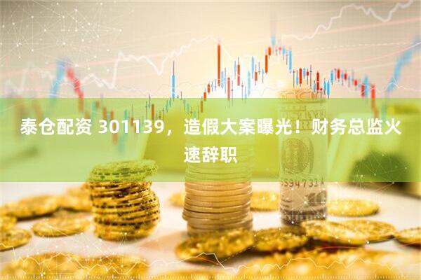 泰仓配资 301139，造假大案曝光！财务总监火速辞职