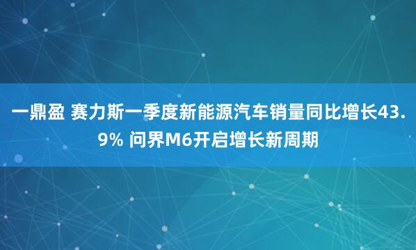 一鼎盈 赛力斯一季度新能源汽车销量同比增长43.9% 问界M6开启增长新周期