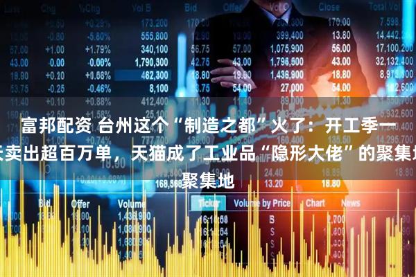 富邦配资 台州这个“制造之都”火了：开工季一天卖出超百万单，天猫成了工业品“隐形大佬”的聚集地