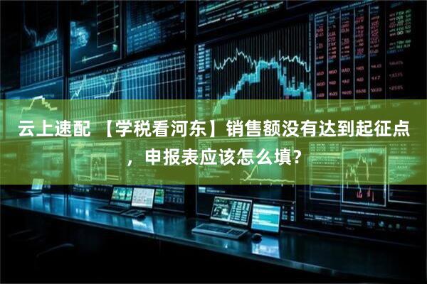 云上速配 【学税看河东】销售额没有达到起征点，申报表应该怎么填？