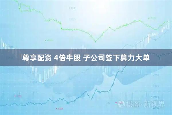 尊享配资 4倍牛股 子公司签下算力大单