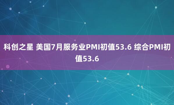 科创之星 美国7月服务业PMI初值53.6 综合PMI初值53.6